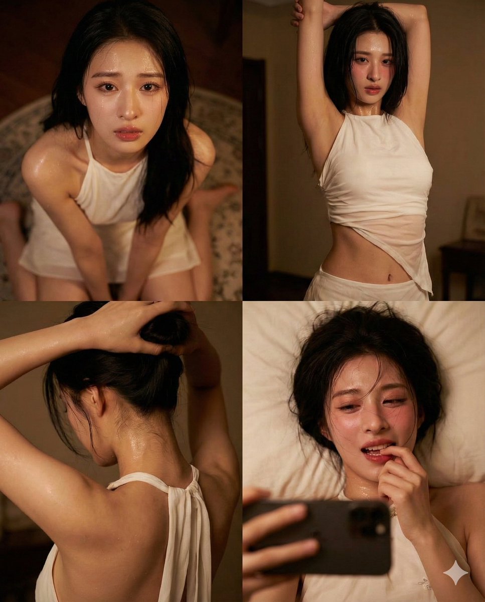 周末是该放松下了😏 来自一位擅长捕捉“私密情事”与“女性费洛蒙”的顶级写真摄影师。 用四个不同的镜头语言，构建出一场关于欲望、臣服与诱惑的微型叙事。 提示词见