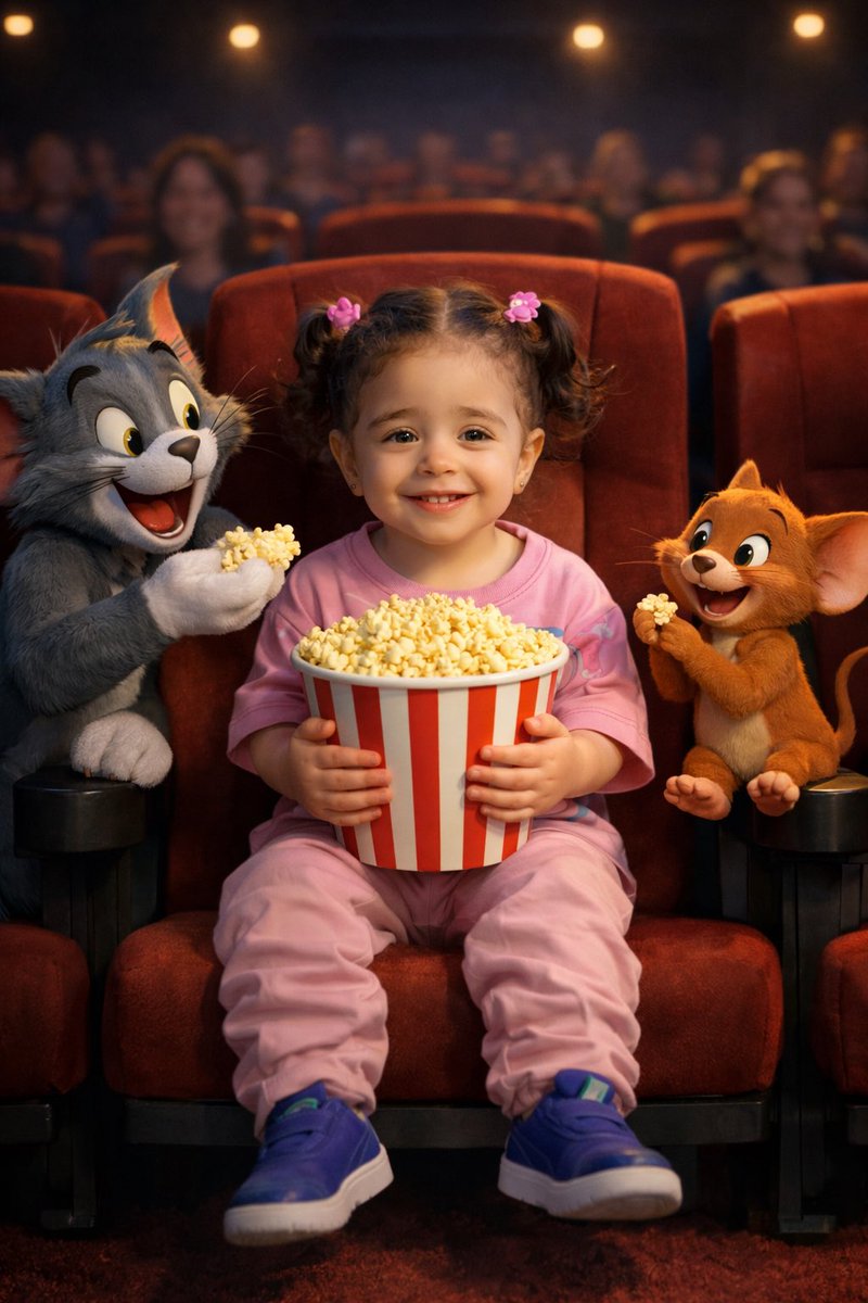 حوّل صورة طفلك لبطل فيلم سينمائي مع توم وجيري 🎬🍿 جربت هذا الأمر (Prompt) في Ch